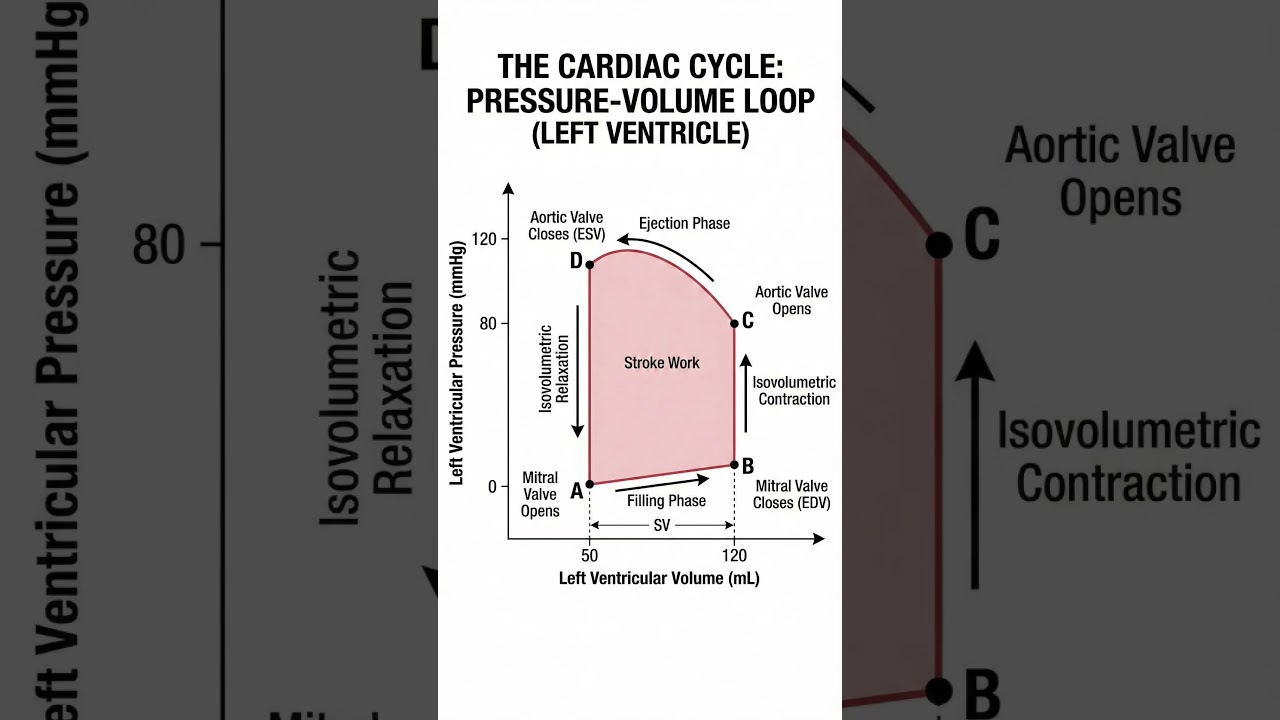 THE CARDIAC CYCLE: PRESSURE-VOLUME LOOP.
