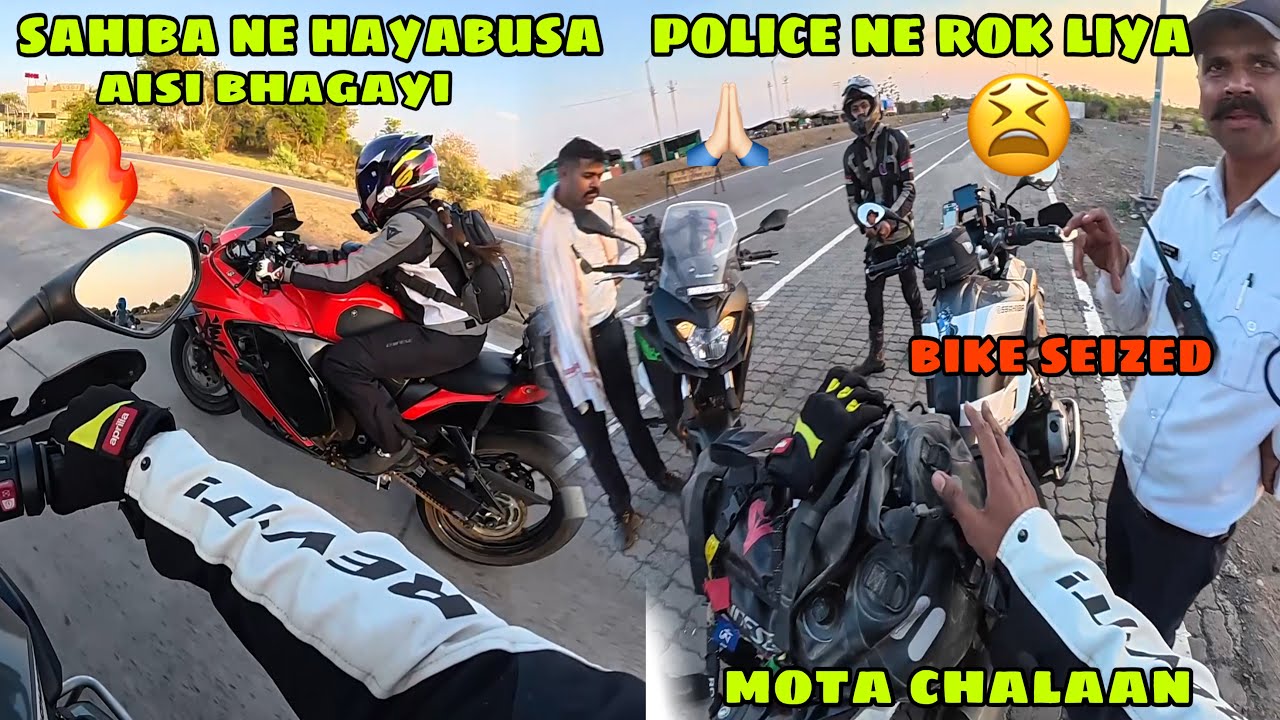Sahiba ne Hayabusa aisi bhagayi 😱 Police ne Hume pakad liya😫 Bike Seized 😰 Indore se rasta bhtak gye