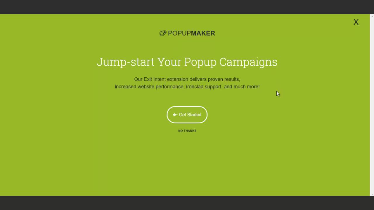 High Conversion Exit Intent Popup Example