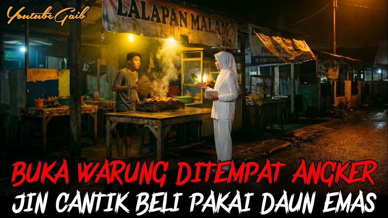 BUKA WARUNG LALAPAN DITEMPAT ANGKER MALAH DAPAT PELANGGAN JIN MUSLIM CANTIK BAYAR PAKAI DAUN EMAS