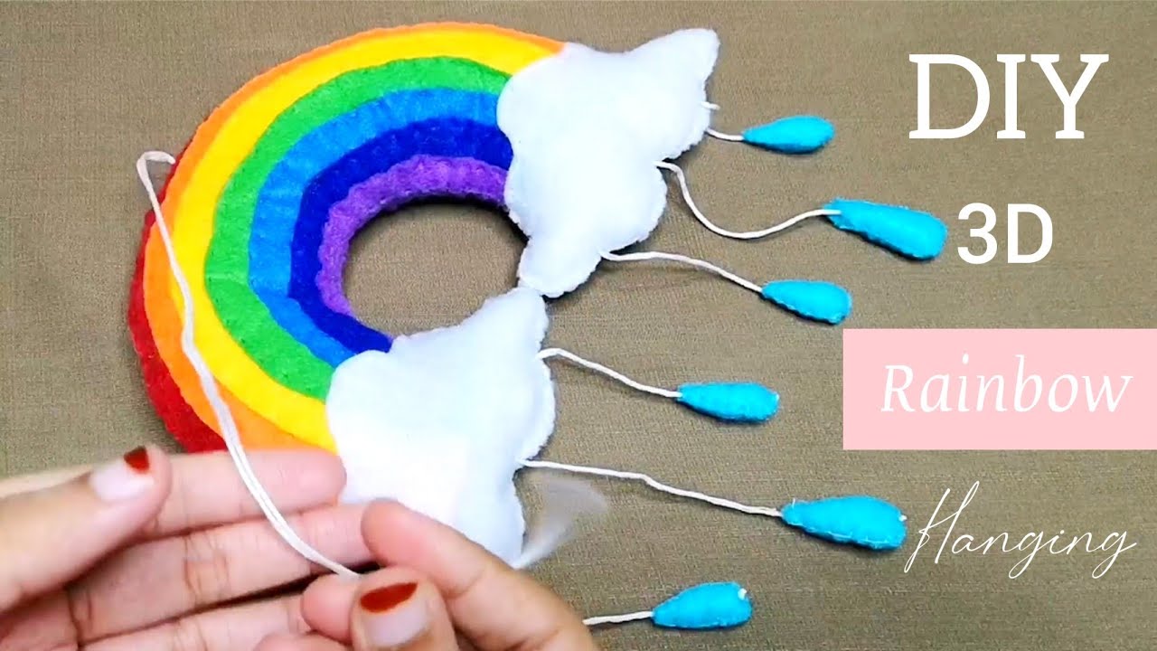 DIY Rainbow 🌈 Hanging - 3D - Baby Mobile