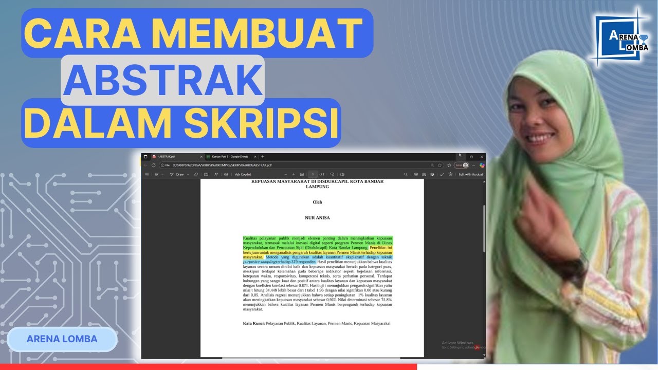 Contoh Penulisan Abstrak Skripsi yang Benar