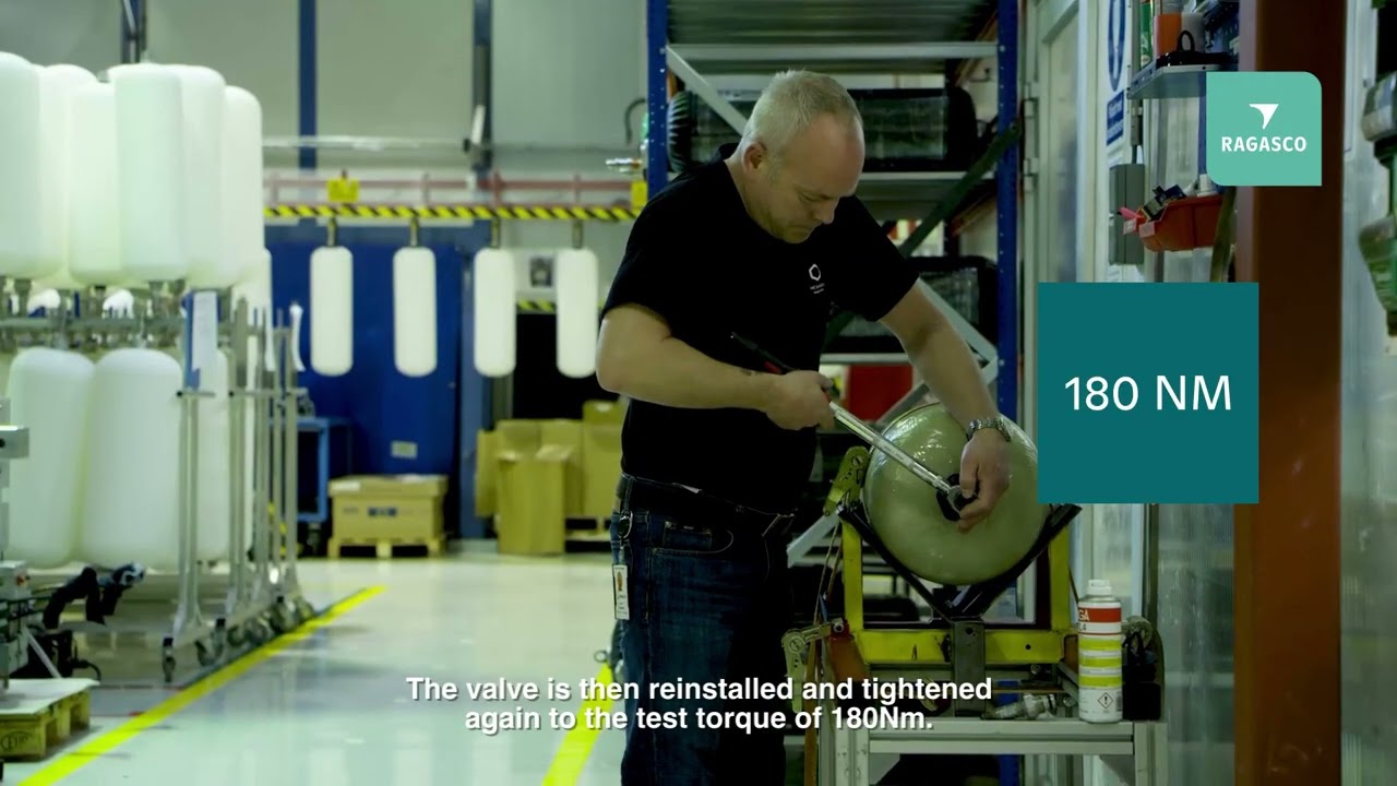 Torque, Leak and Burst test  - Ragasco composite LPG cylinders
