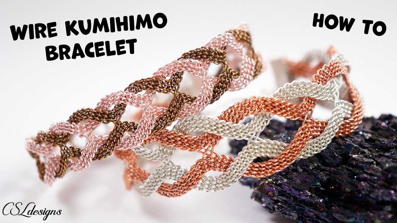 How to make Intertwining Wire Kumihimo Bracelet ⎮ Unisex jewelry