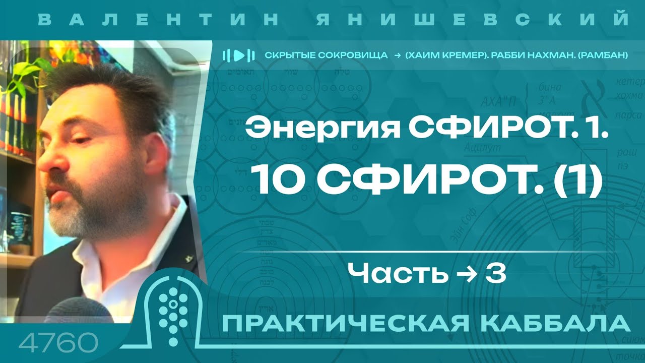 Скрытые СОКРОВИЩА. Часть 3. Энергия СФИРОТ. 1. 10 СФИРОТ. (1) НАХМАН. (Хаим Кремер)