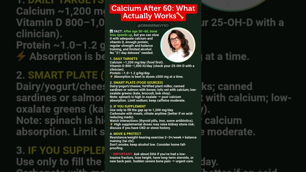 Calcium After 60: What Actually Works 🦴#bonehealth #osteoporosis