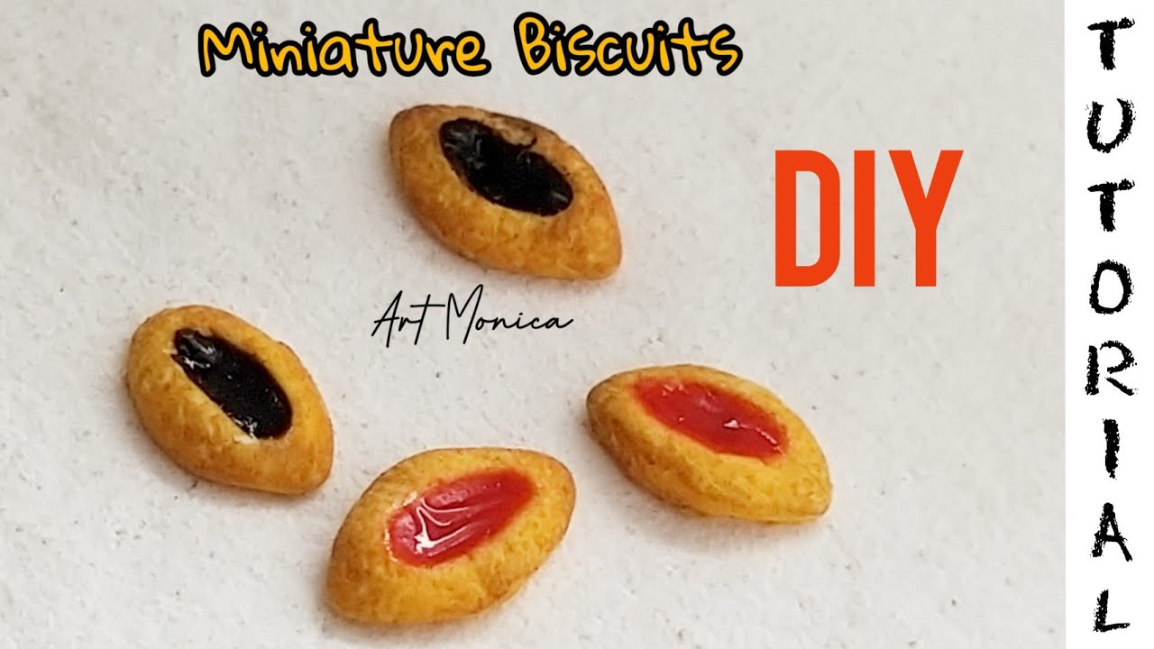 How to make Miniature Chocolate & Strawberry Biscuits TUTORIAL / Polymer Clay / DIY