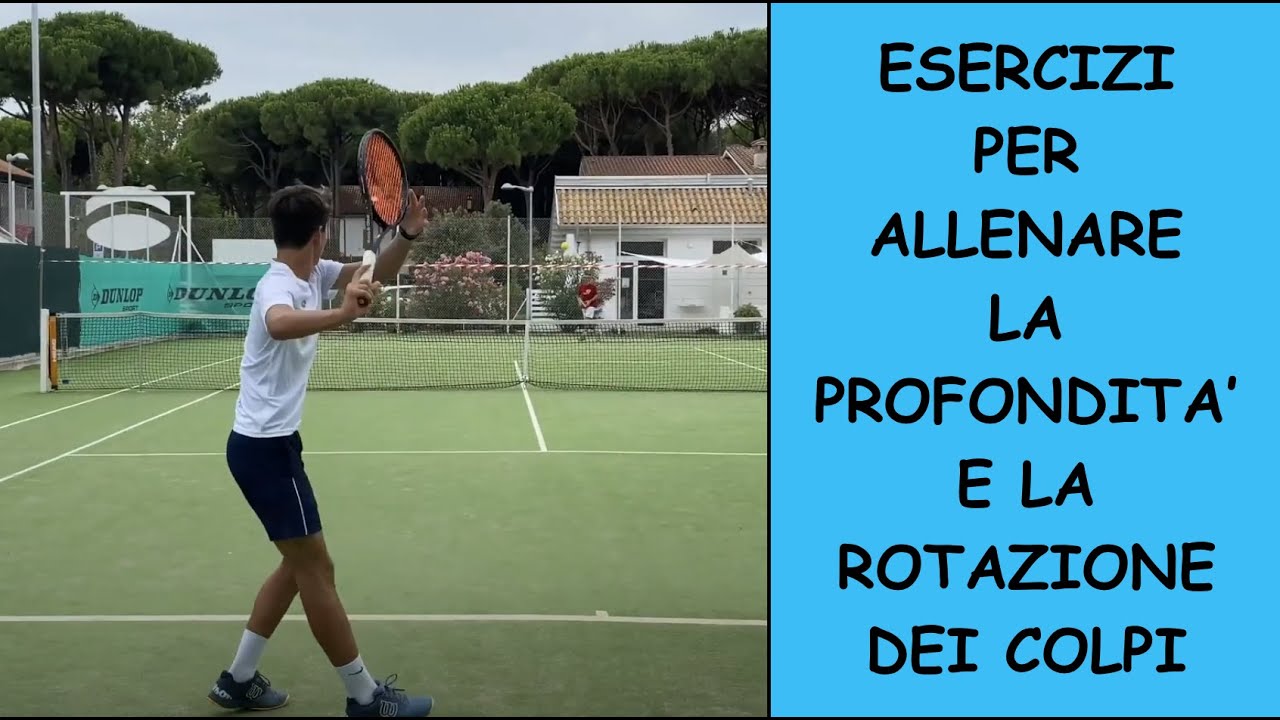 Tennis-Allenamento sulla profondità ed altezza dei colpi con rotazione in top spin!!!