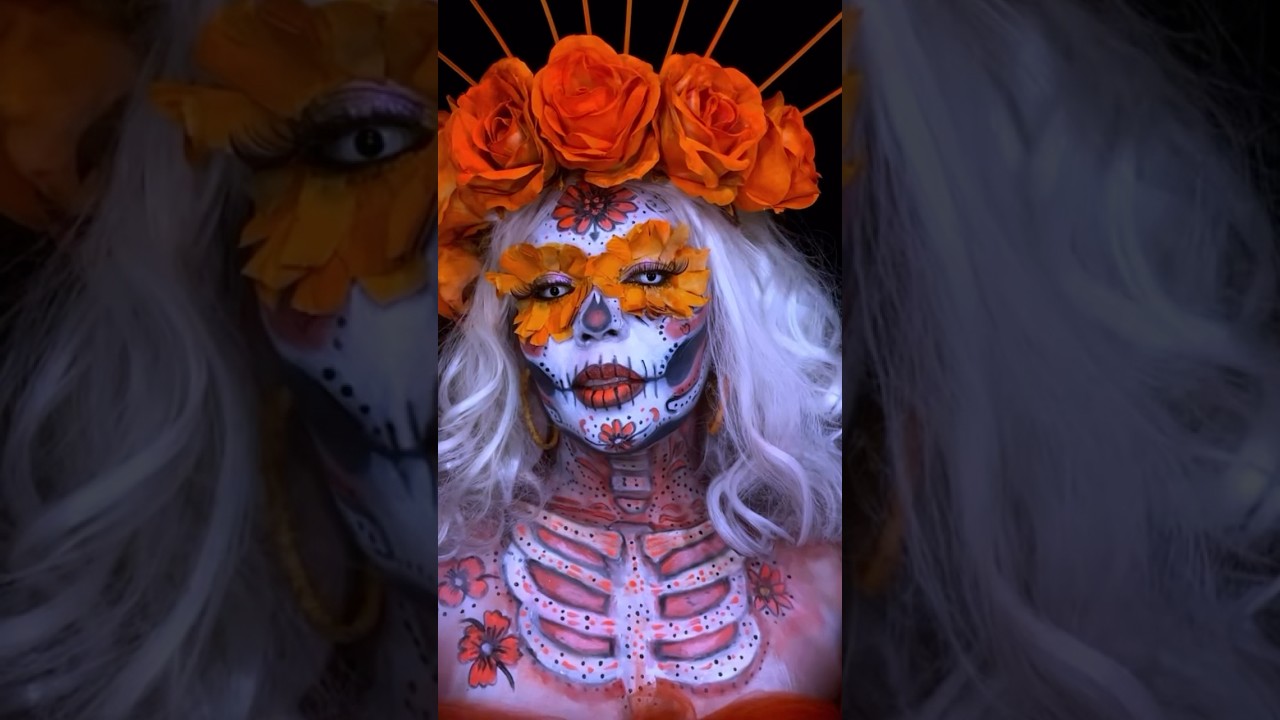 Sugar skull 💀 #sugarskull #makeup #halloween #halloweenmakeup #fypシ #shorts #viralvideos #subscribe