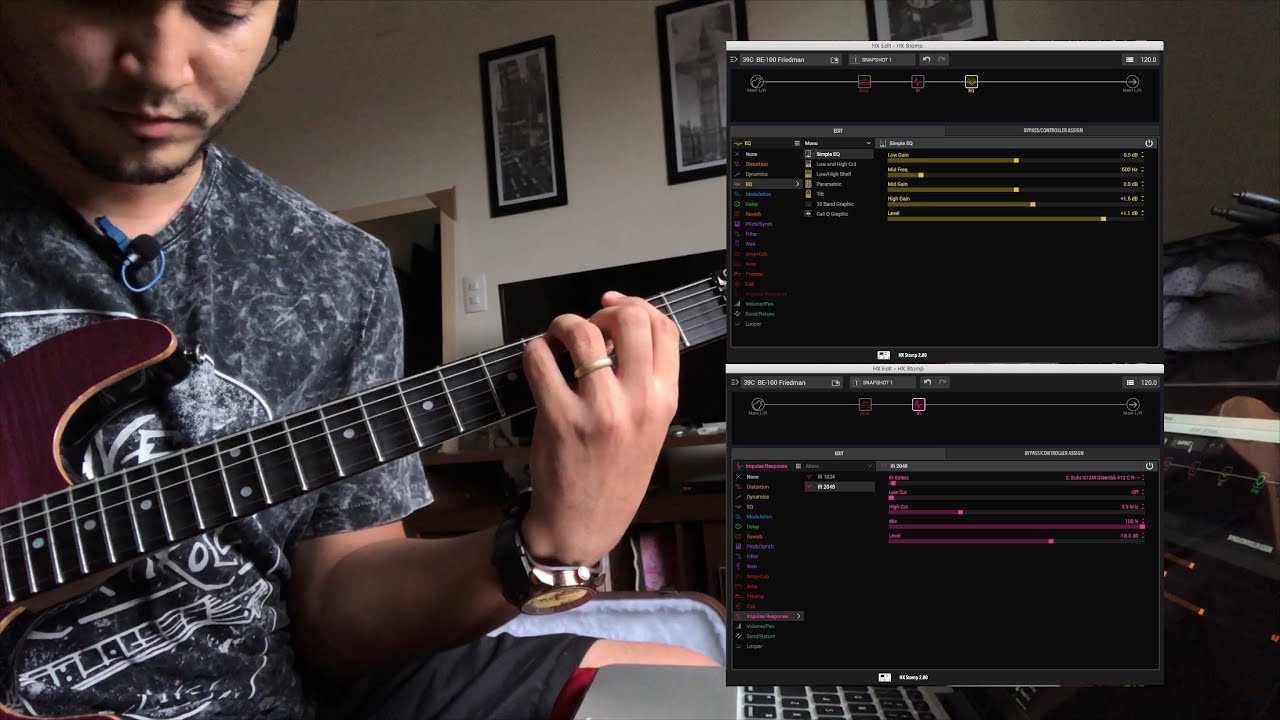 Hx Stomp Line 6 - Helix - Montando Preset - Lead Friedman BE-100 ( português )