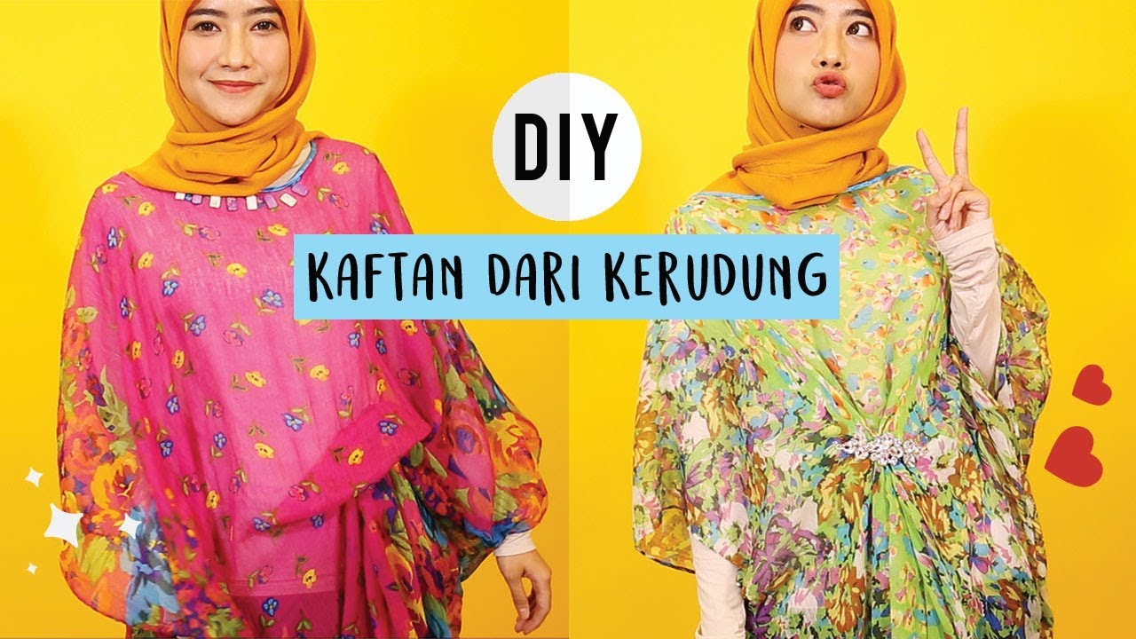 BIKIN KAFTAN LEBARAN DARI KERUDUNG