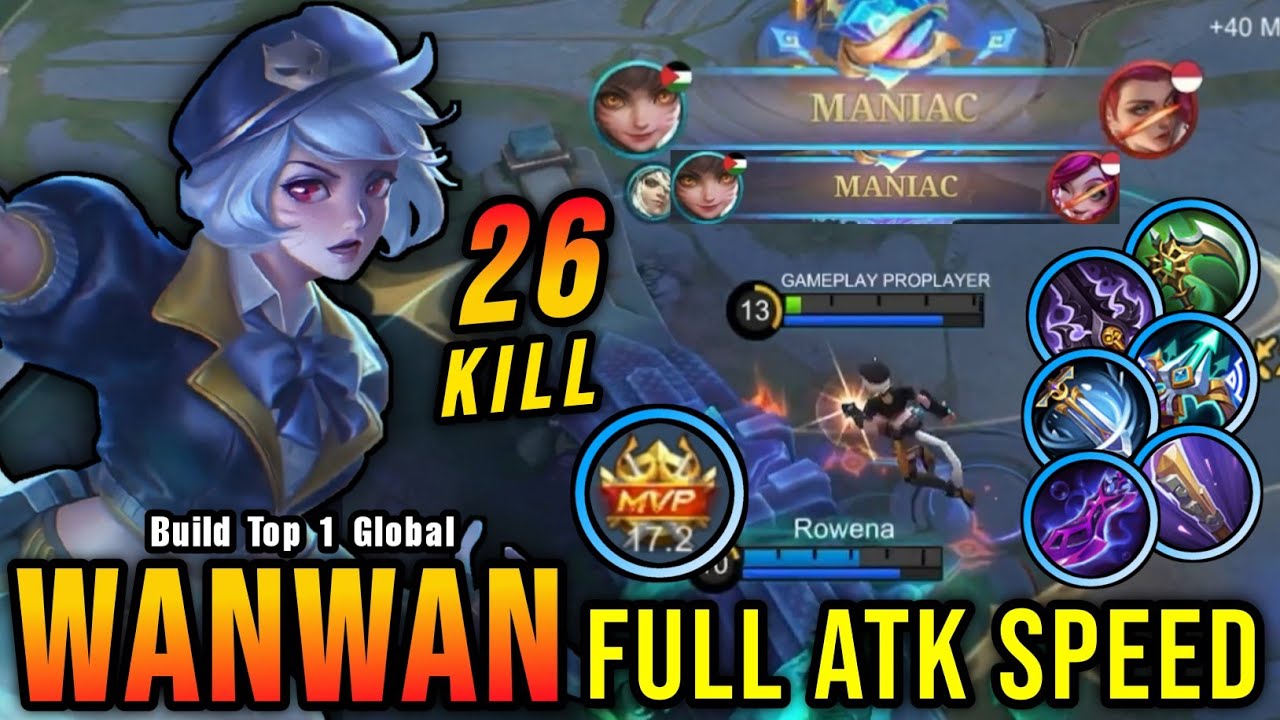 26 Kills + 2x MANIAC!! Wanwan Full Attack Speed Build is Broken!! - Build Top 1 Global Wanwan ~ MLBB