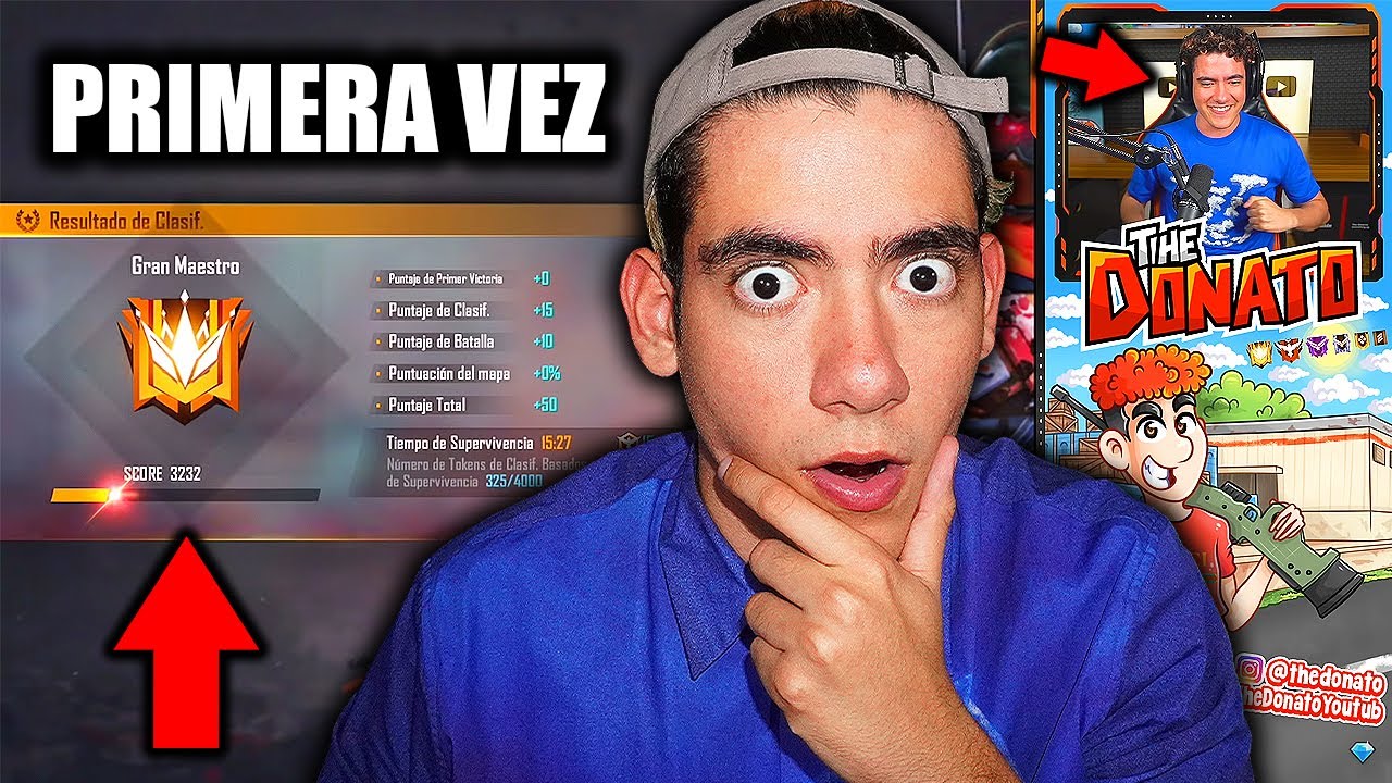 REACCIONANDO A MI PRIMERA VEZ LLEGANDO A GRAN MAESTRO EN FREE FIRE *era hacker* | TheDonato