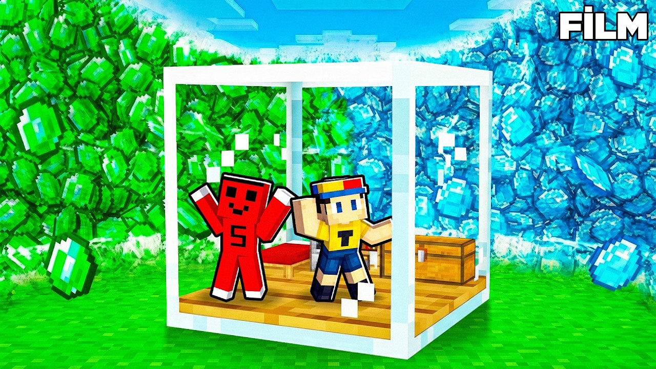 ELMAS ve ZÜMRÜT TSUNAMİSİNE KARŞI CAM SIĞINAK YAPIYORUZ !! - Minecraft