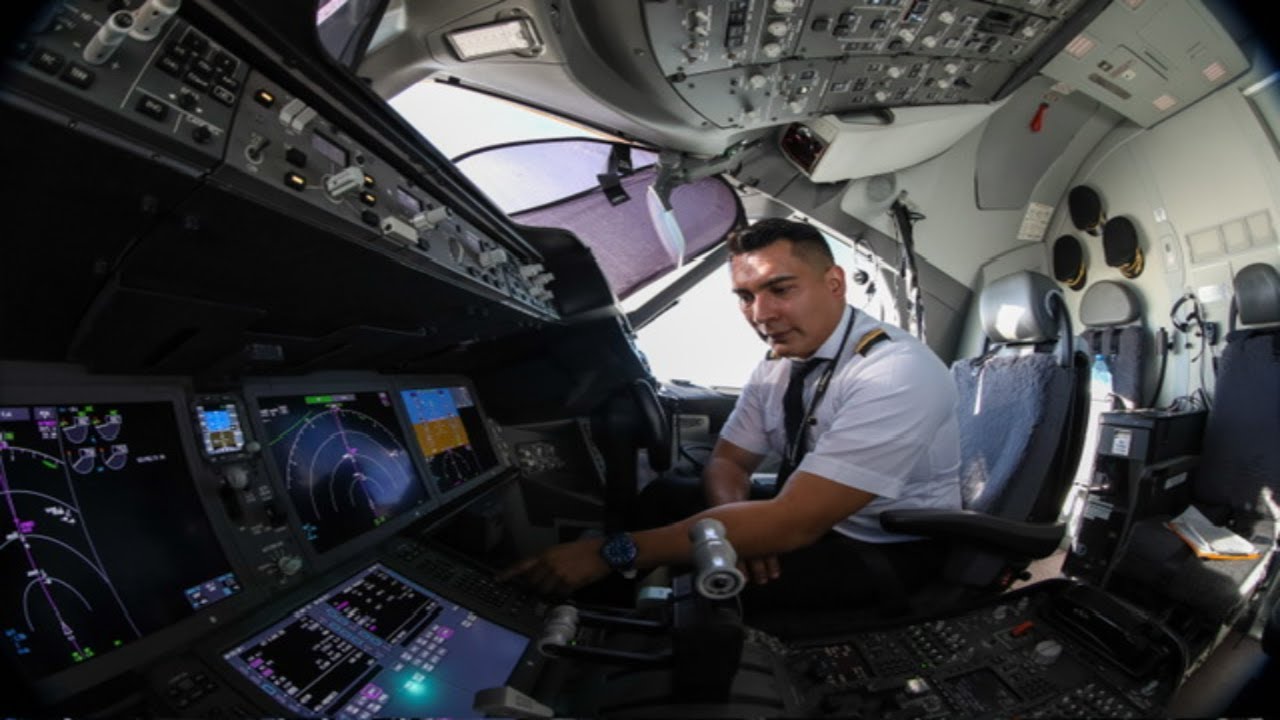 B787 Dentro de la cabina del Dreamliner aterrizando en Paris I Flight Deck
