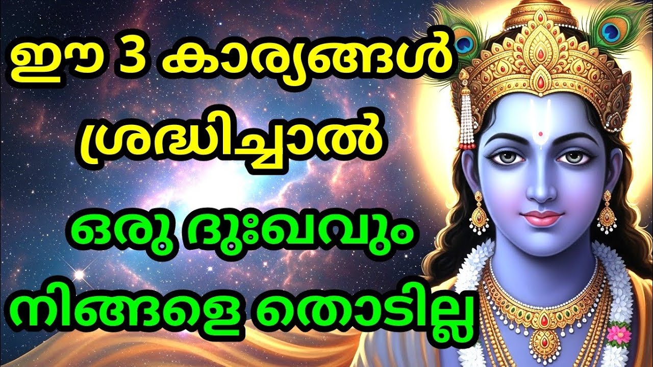 ഈ 3 കാര്യങ്ങൾ ശ്രദ്ധിച്ചാൽ, ഒരു ദുഃഖവും നിങ്ങളെ തൊടില്ല Bhagavad githa malayalam | krishna guidance