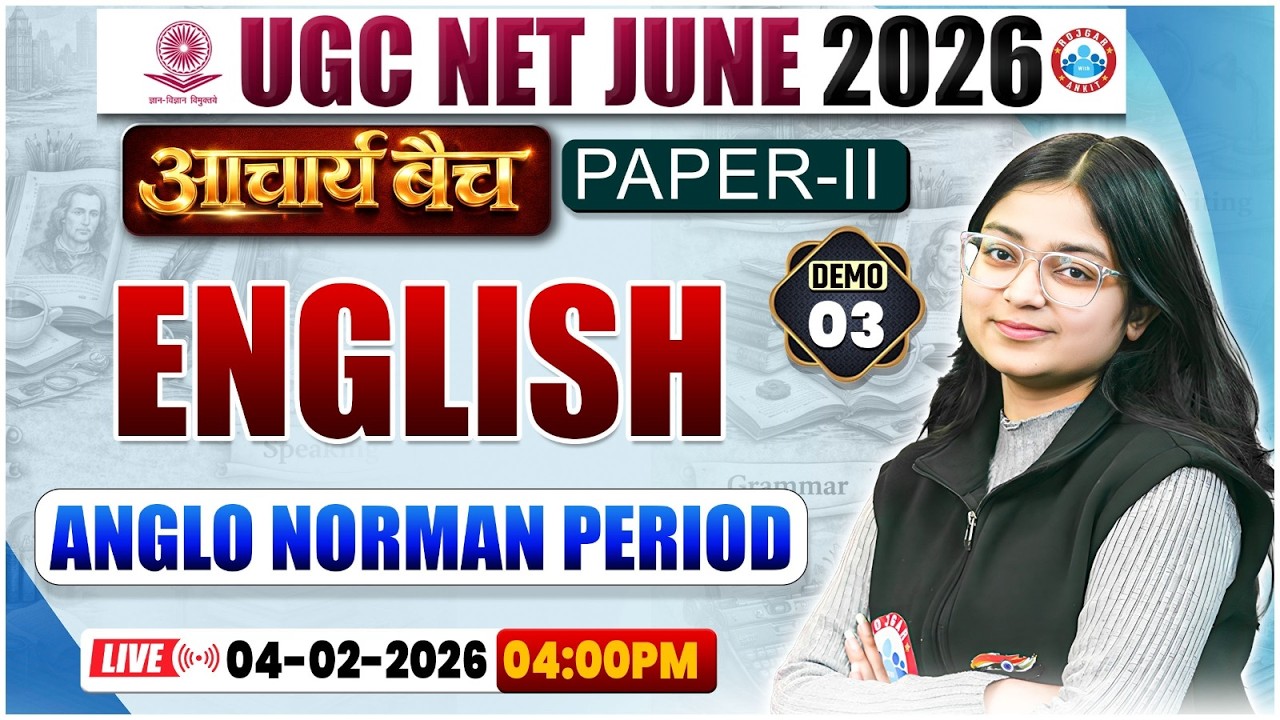 UGC NET English 2026 | Anglo Norman Period | आचार्य बैच Demo 03 | UGC NET Paper 2 English Class
