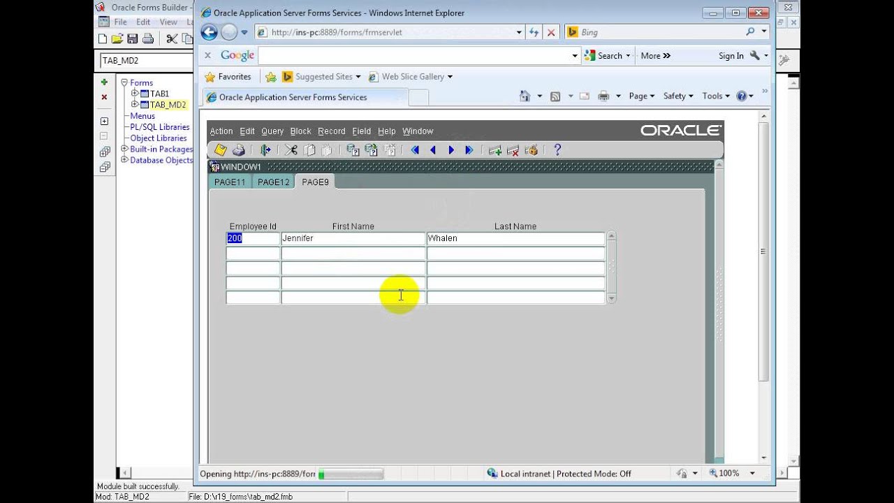 Oracle Forms Training: Master Details with Tab Canvas