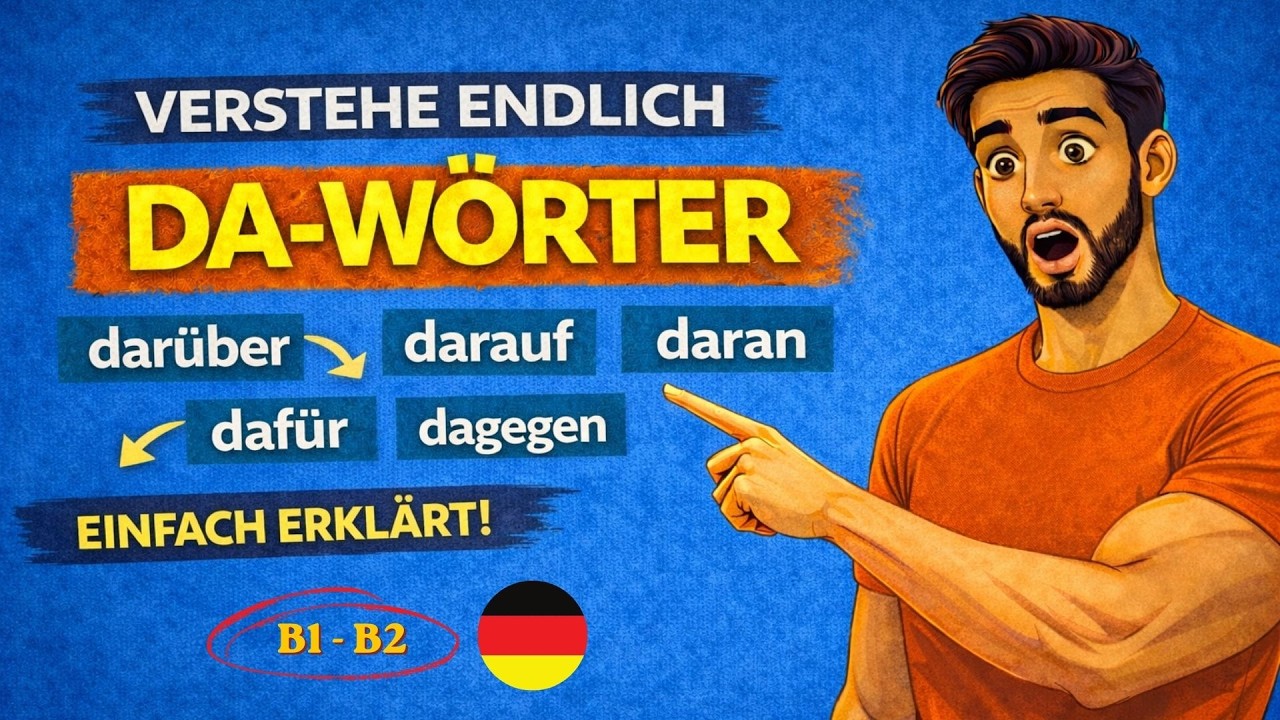 Deutsch lernen / Die wichtigsten DA-Wörter im Alltag / Darum, damit, darauf…  B1–B2