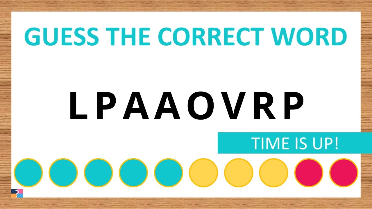 Guess the Correct Word! Unscramble in Record Time! 8 Letters | Agent Quiz