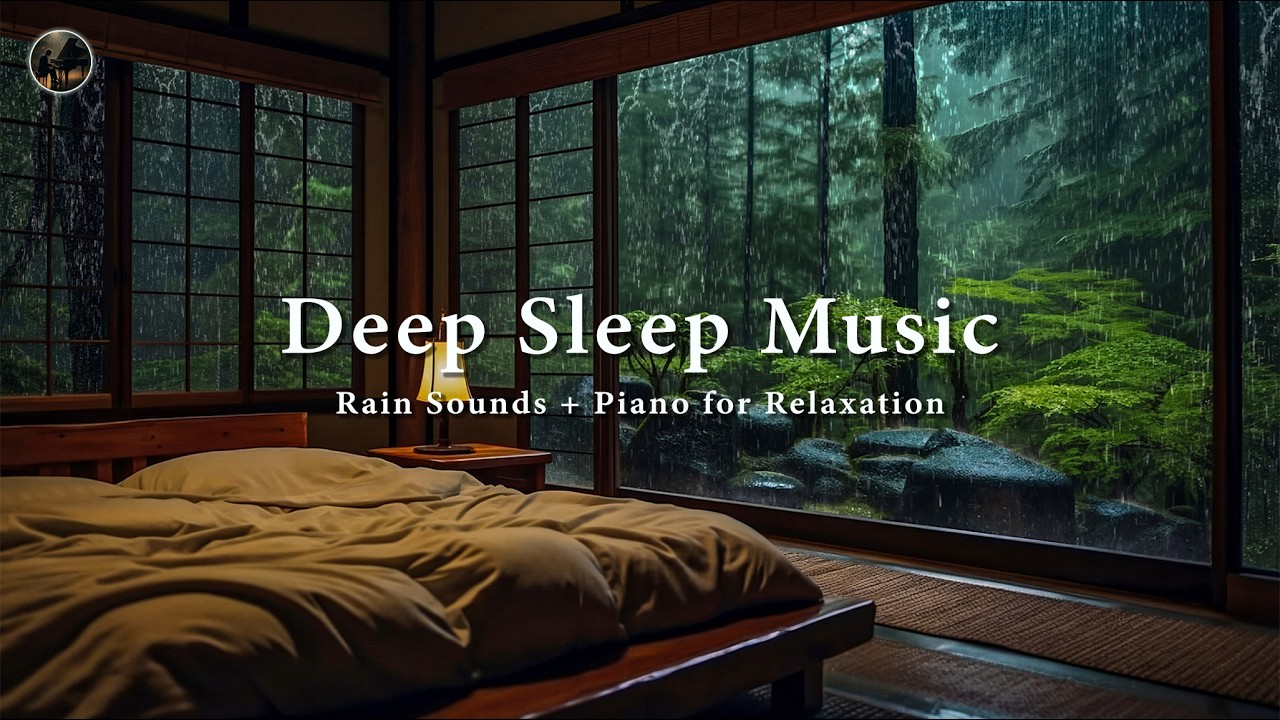 Peaceful Rain with Piano Music 🎶 Calm the Mind, Stress Relief and Fall Asleep in a Warm Bedroom