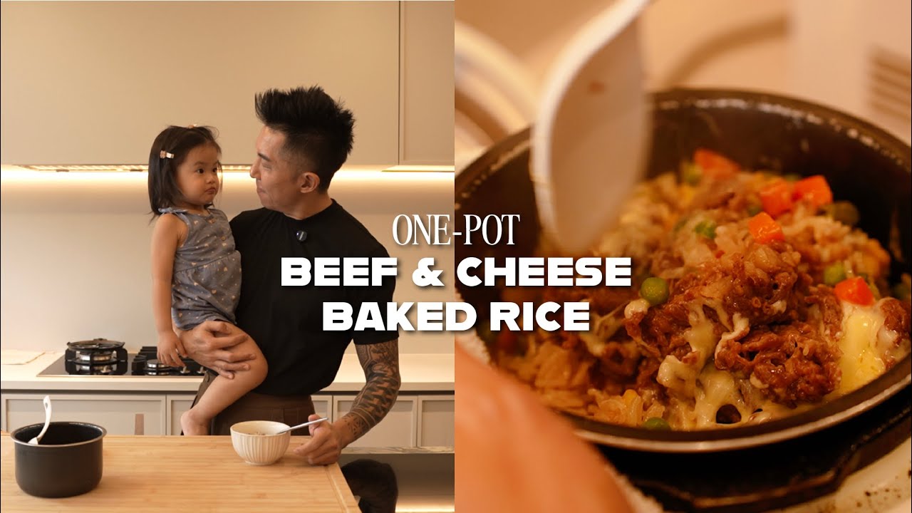 ONE-POT BAKED CHEESE & BEEF RICE