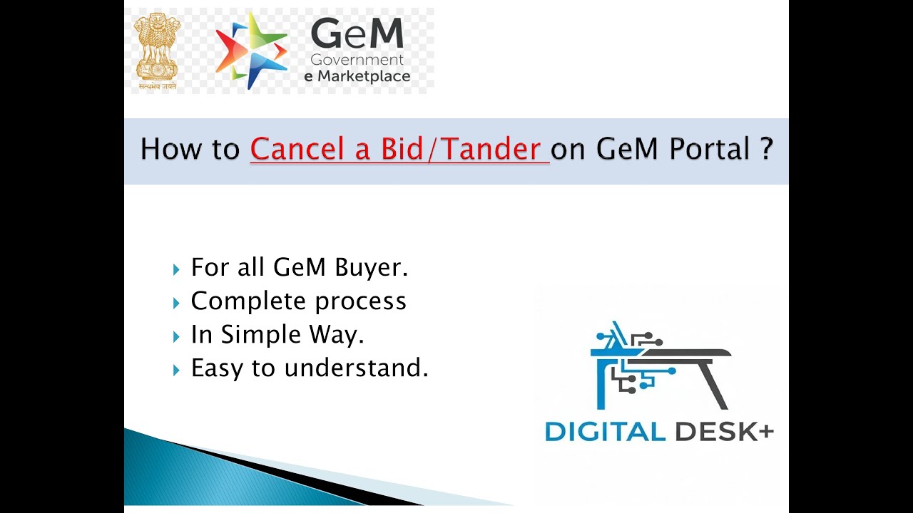 How to cancel bid/tander on GeM portal? / GeMbid cancellation process 2026