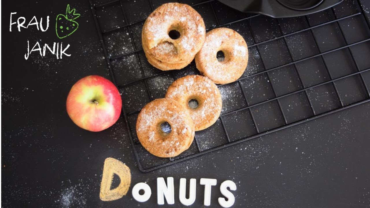 Gesunde Apfeldonuts | Apfelk&uuml;chlein | &Ouml;pfelch&uuml;echli aus dem Ofen | ohne Hefeteig! | vegan🍏🍎