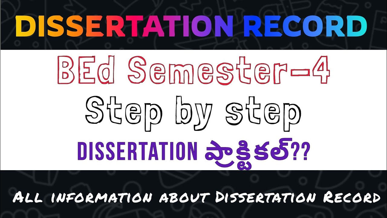 Dissertation Record information #BEd #records #lesson #exam 