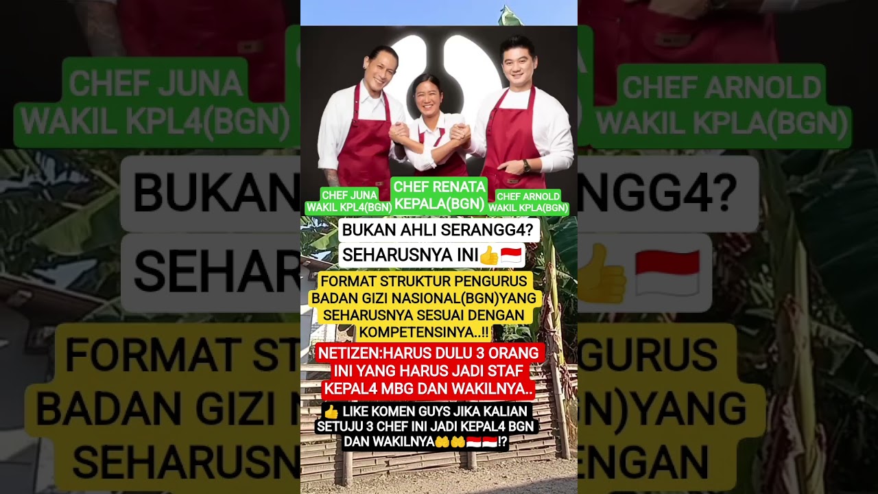 3 CHEF INI BERENCANA MASUK DAPUR MBG🇮🇩 #shortvideo #beritapolitik #viral