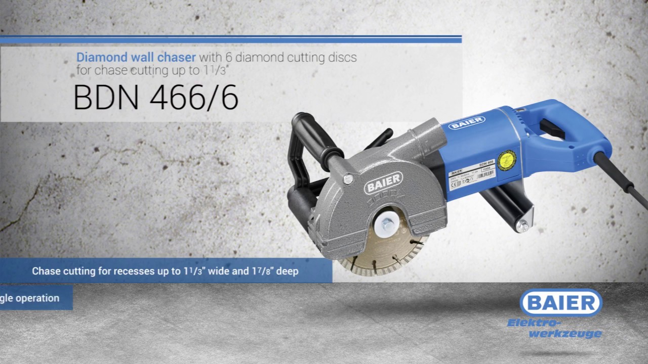 BDN466 6 - Diamond wall chaser with 6 diamond cutting discs for chase cutting up to 25 mm (US)