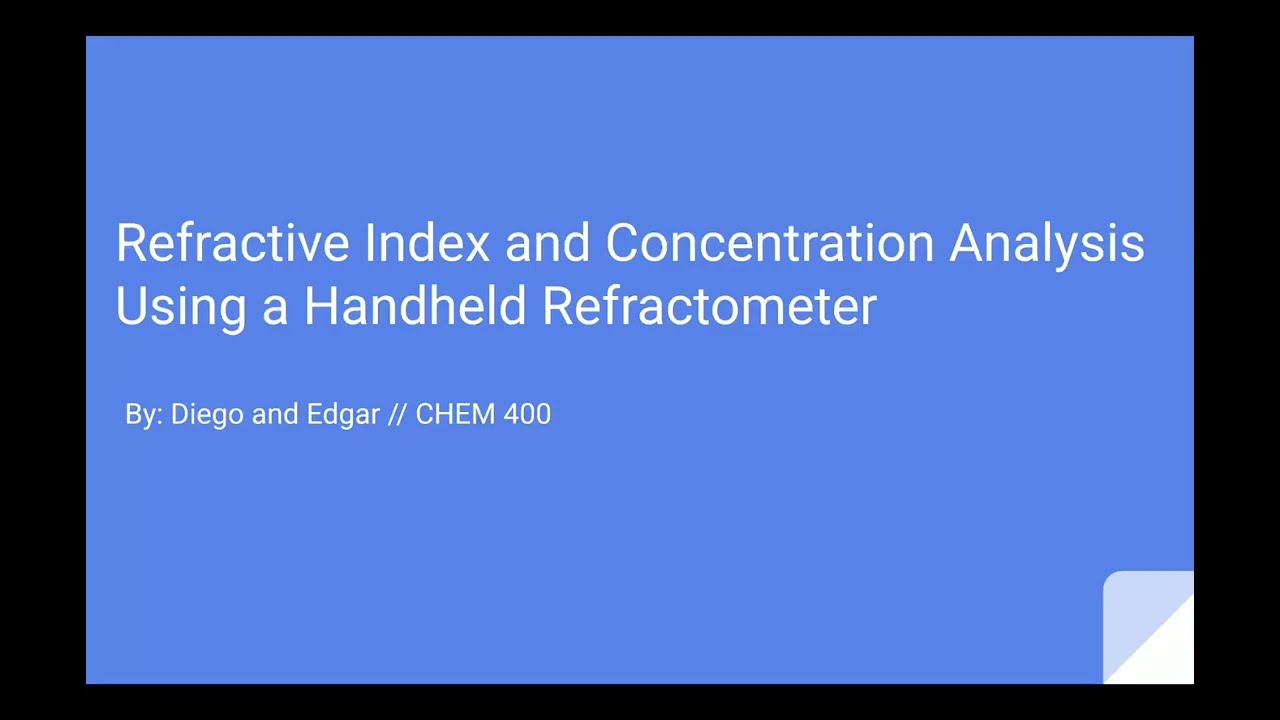 Handheld Refractometer Presentation