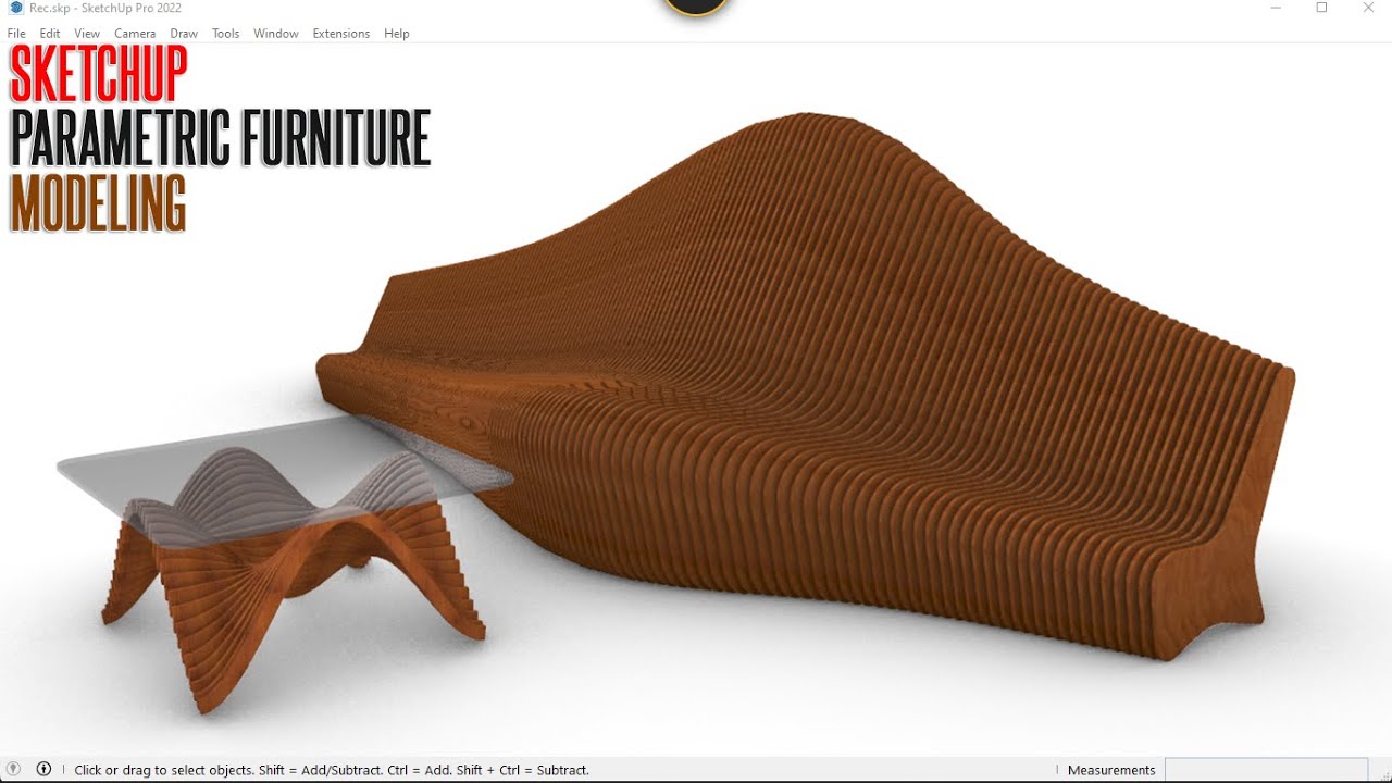 SketchUp Plugin Tutorial | Parametric Furniture Design in SketchUp | Organic Modeling in SketchUp