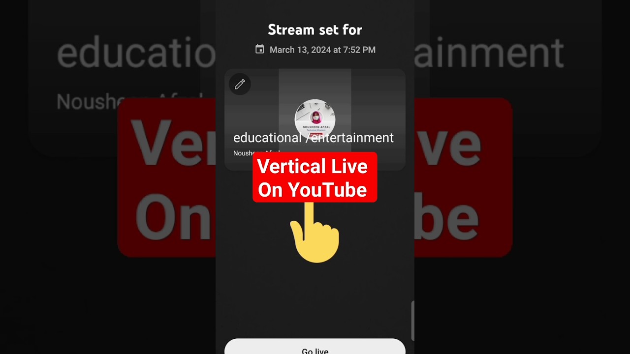 Vertical live stream on YouTube|Go Live|YouTube update 2024|#viral #shorts