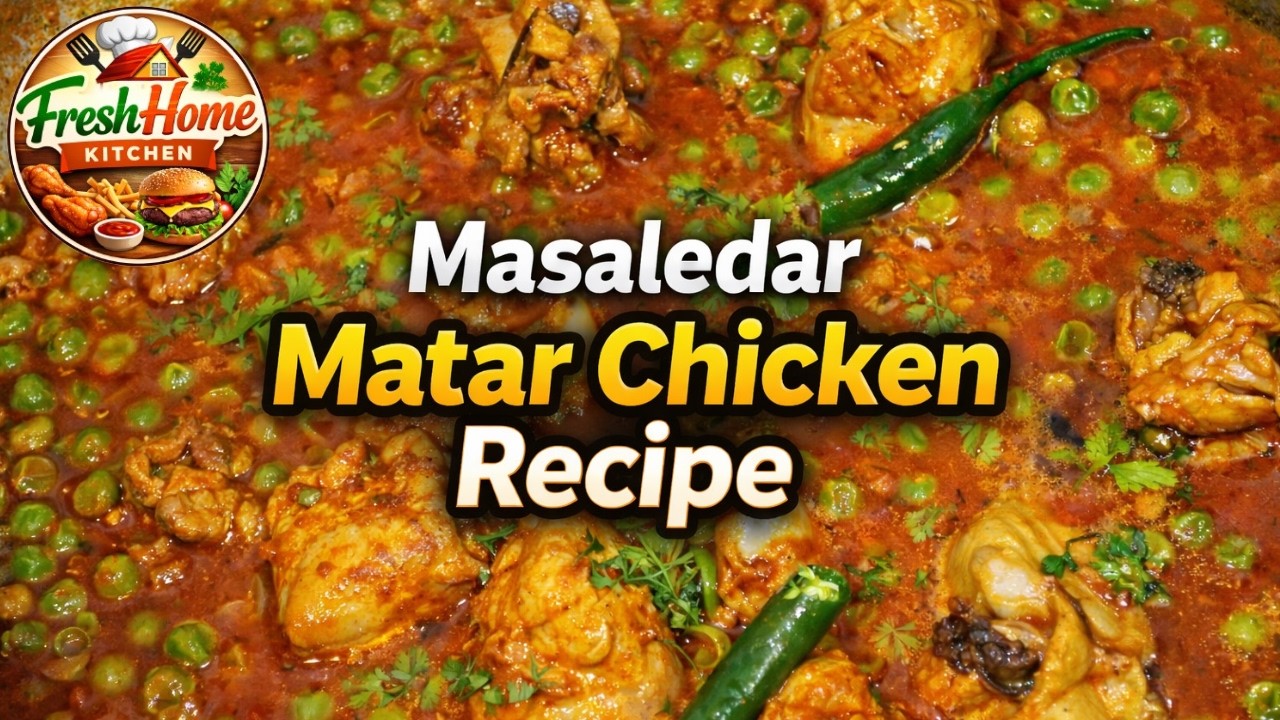 Chicken Matar Masala Recipe | Dhaba Style Matar Chicken | Easy Chicken Curry