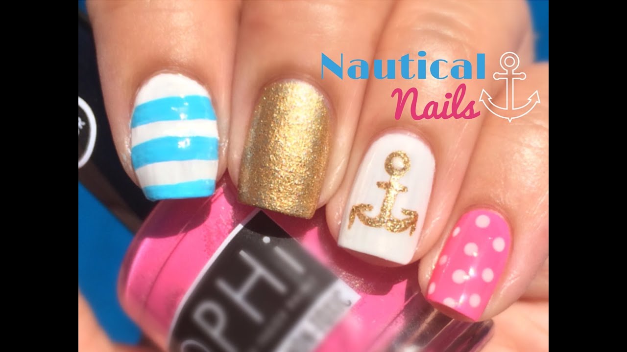 Nautical Nail Art Tutorial by The Crafty Ninja
