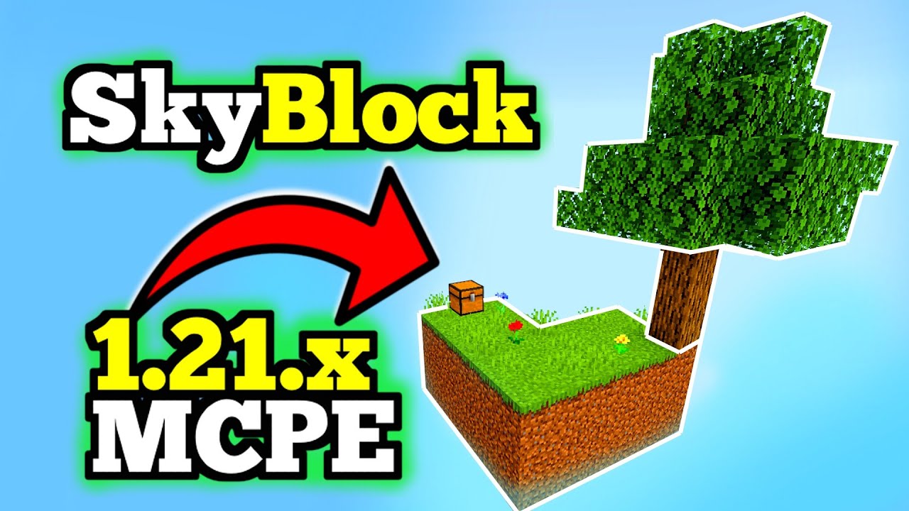🟢 SKYBLOCK Map for MCPE 1.21.X | MINECRAFT Map on an ISLAND