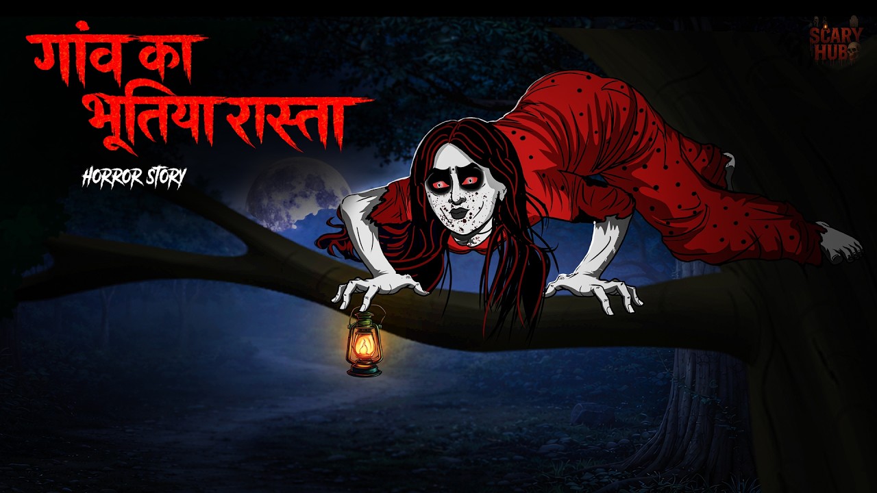 गाँव का भूतिया रास्ता | Gao ka bhutiya raasta | Hindi  Animated Story | Horror Story😈