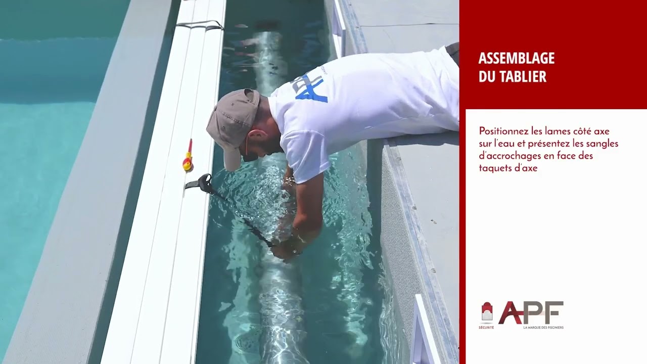 Pose complète d'un volet piscine immergé Pool Diving