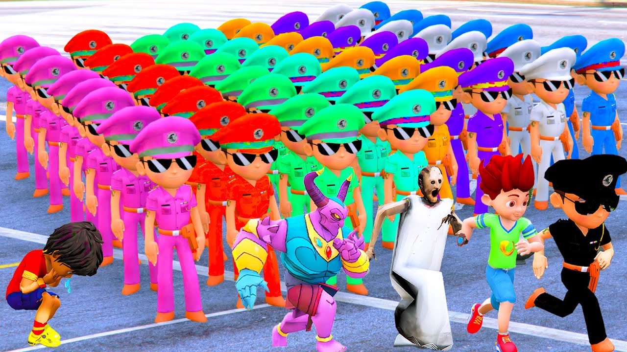 🤯😡1000 Little Singham 1000 Granny Arrived with Tank To Save Shinchan 🤣 in GTA 5 GTA5 Gameplay