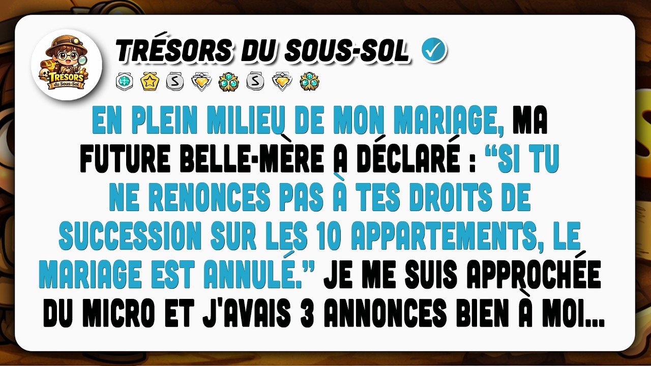 Au Mariage, Elle Exige 10 Condos Ou Elle Annule Tout. J'ai Pris Le Micro Et J'ai Dit...