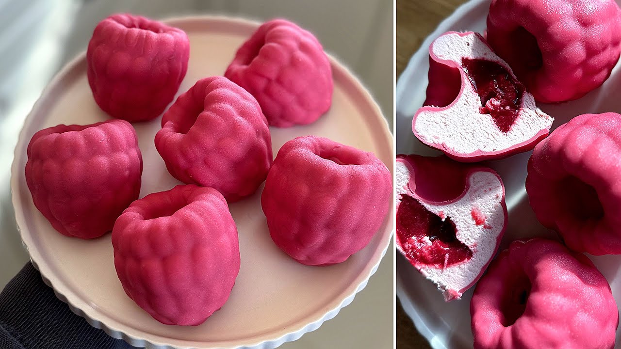 REALISZTIKUS MÁLNA DESSZERT🌸💗 roppanós gyümölcs bomba!!! - BebePiskóta 