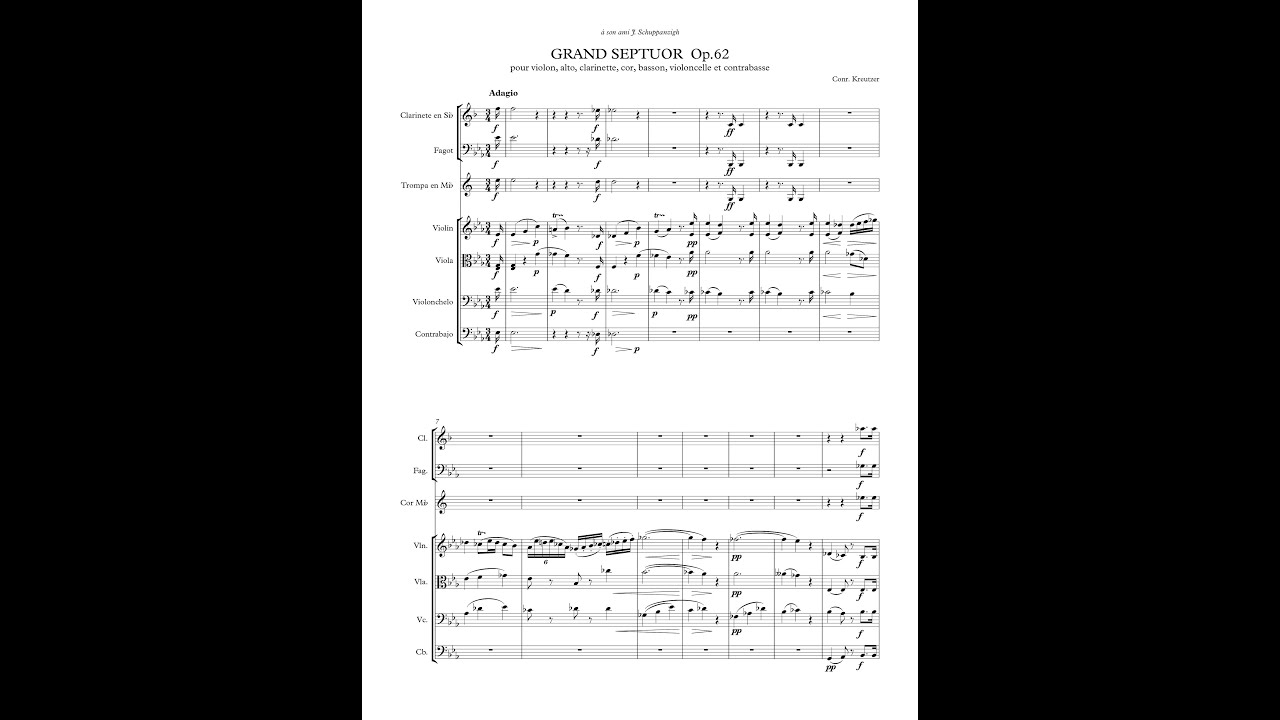 Conradin Kreutzer &ndash; Grand Septuor (clar, basson, cor, vln, alto, vcl & contrebasse)
