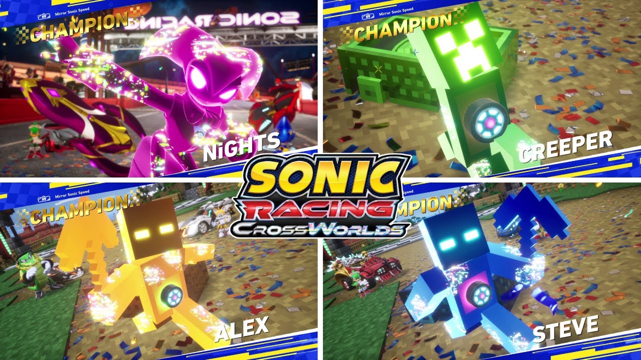 🌐 DLC AI SKINS Vol. 2 - NiGHTS AND MINECRAFT! Sonic Racing: CrossWorlds (4K)