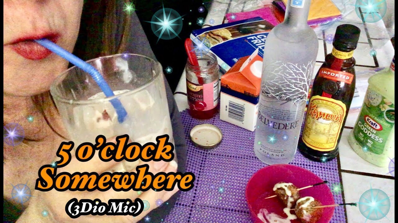 Relaxing Drink Recipe & Rambling ASMR 3Dio Binaural Mic, whispering, meatballs, nice sounds