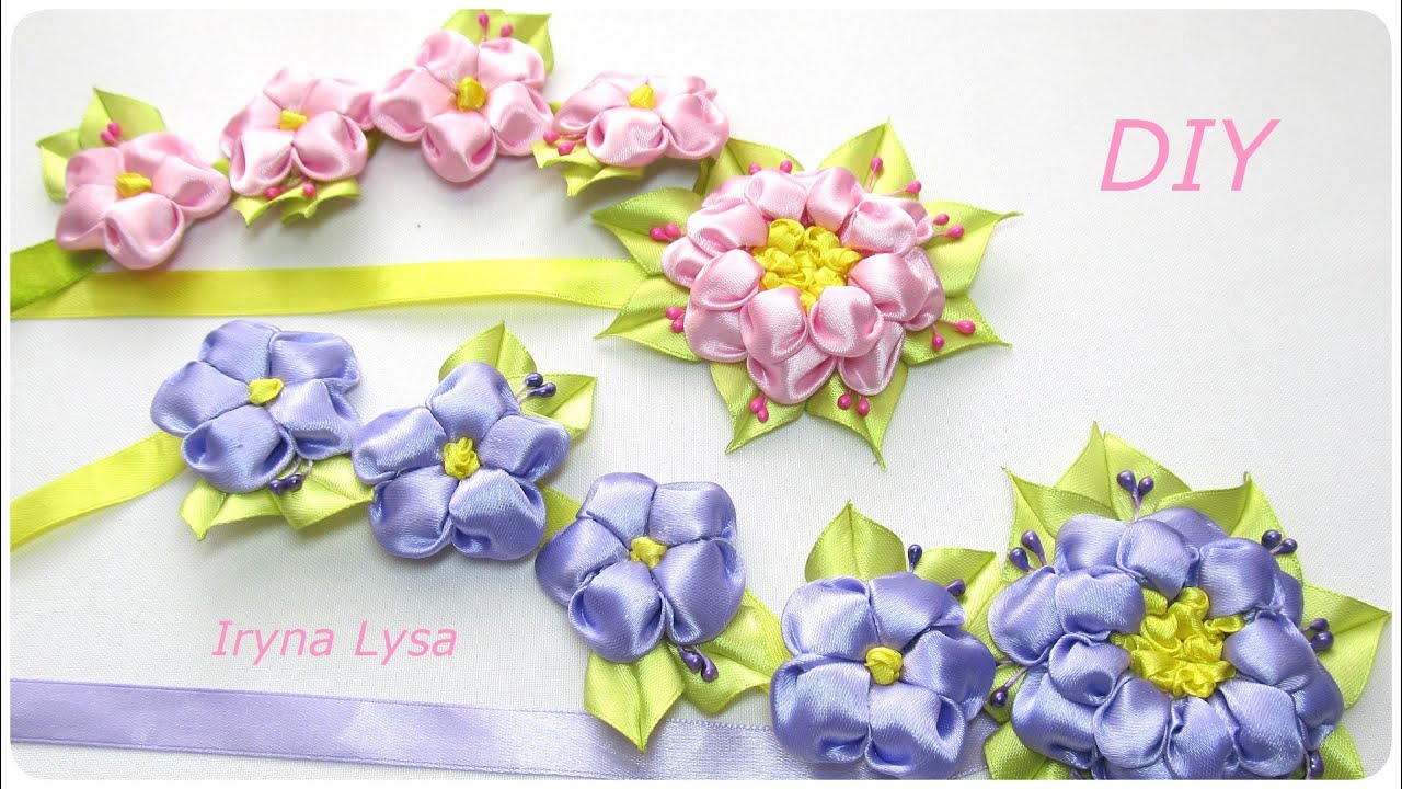 Satin ribbon flowers tutorial