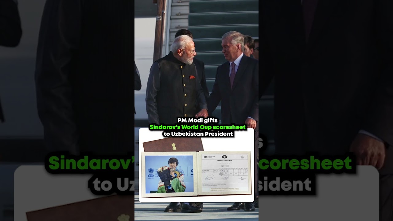 Hon. PM Narendra Modi Gifts Javokhir Sindarov's FIDE World Cup Scoresheet to Uzbekistan President!