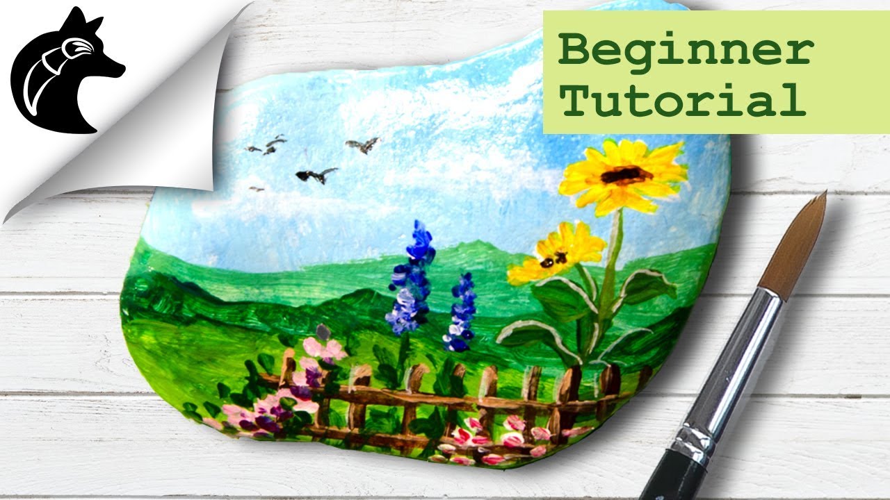 Rock Painting Tutorial For Beginners Landscape Garden
