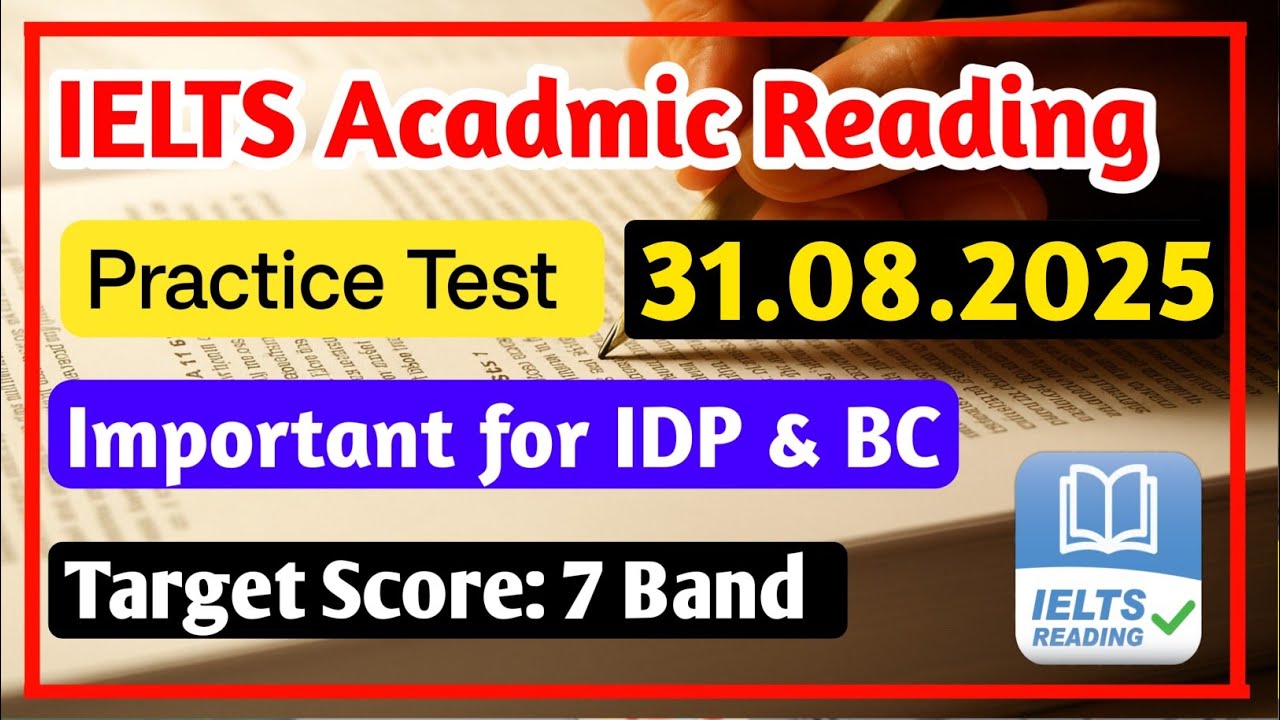 IELTS Reading Practice Test 2025 With Answers | 31.08.2025 | IELTS Reading Academic Practice Test 