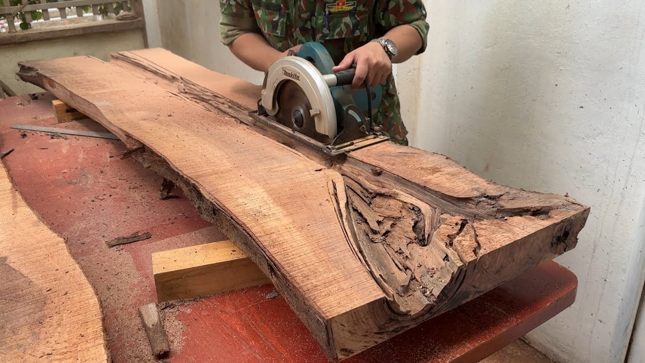 More Crazy Inventions: Perfect Restoration Of Giant Cracks On Natural Wood Panel - Woodworking Ideas